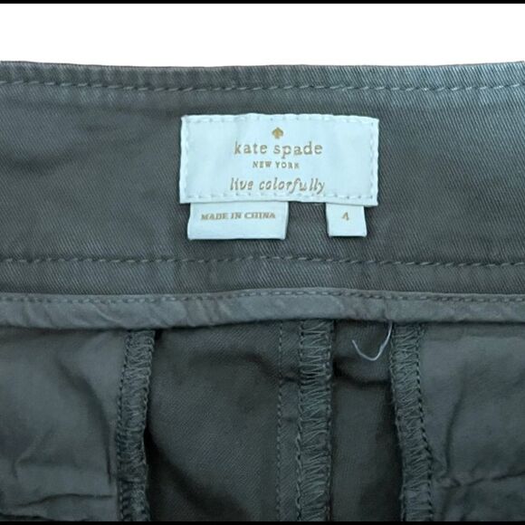 Kate Spade Slim Straight Chino in olive green - Picture 7 of 9